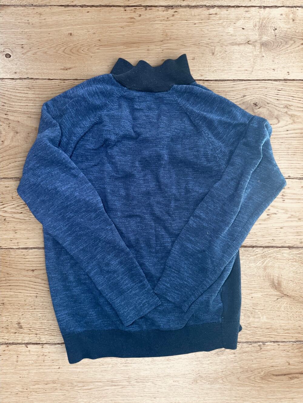 Original Penguin Men's Quarter Zip Sweater Black Navy Colorblock Size Large